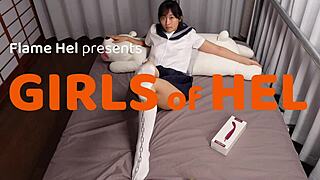 hey japanese cutie, why tease in school uniform and socks while solo vibing your tight pussy?