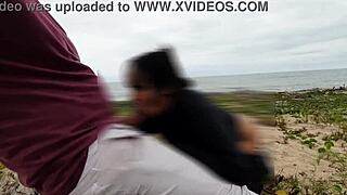 watching this ebony slut take monster cock anal on the beach with voyeurs everywhere 😈🍑