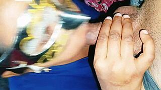 chubby bhabhi gulps down mouthful cumshot close up