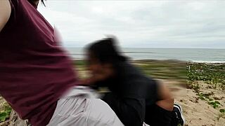 watching this ebony slut take monster cock anal on the beach with voyeurs everywhere 😈🍑