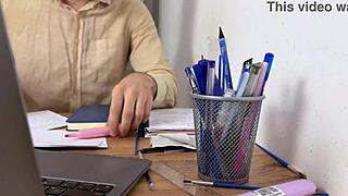 horny boss pantyhose down pussy worship employee