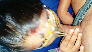 chubby bhabhi gulps down mouthful cumshot close up