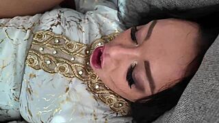 arab milf slurps big cock in homemade interracial fuck fest