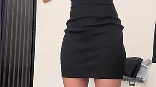 barely legal jasmin strips teasing in wild store cabin