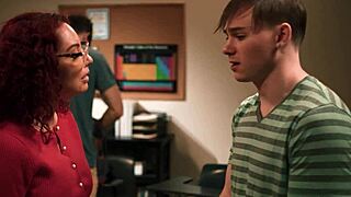 whoa redhead teacher kiki daire takes double cocks from students