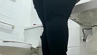 Quick Bathroom Creampie with Big Black Cock Leaves Pussy Dripping Wet!