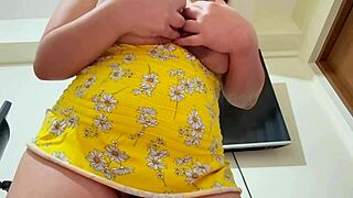 I bounce my big natural tits wet pussy pov