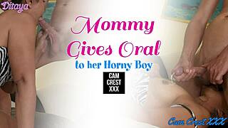 mature asian milf gives long teasing blowjob with cum finish