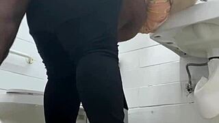 Quick Bathroom Creampie with Big Black Cock Leaves Pussy Dripping Wet!