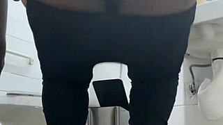 Quick Bathroom Creampie with Big Black Cock Leaves Pussy Dripping Wet!