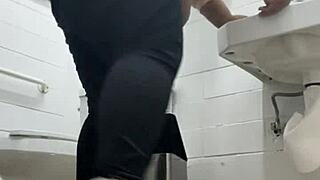 Quick Bathroom Creampie with Big Black Cock Leaves Pussy Dripping Wet!