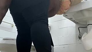 Quick Bathroom Creampie with Big Black Cock Leaves Pussy Dripping Wet!