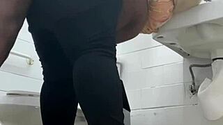 Quick Bathroom Creampie with Big Black Cock Leaves Pussy Dripping Wet!