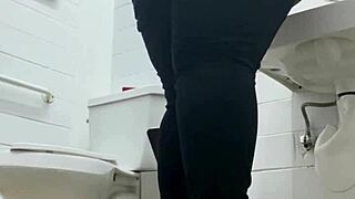Quick Bathroom Creampie with Big Black Cock Leaves Pussy Dripping Wet!