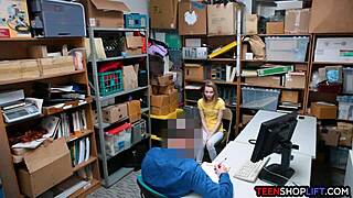 russian teen shoplifter caught stripping then dominated hard by security guard 😈🚔