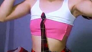 Petite miniskirt slut bonneyuwu rips clothes for dripping dildo pussy masturbation