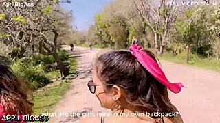 two thirsty sluts gulp over three liters of public piss in park