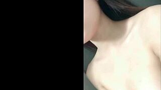 vietnamese college babe shows off her hot nude body in dim night school