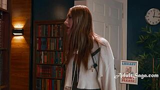 bookworm teen trained by librarian in wet pussy licking scissoring