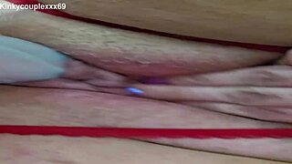 Chubby babe rams HUGE dildo deep in fat pussy natural tits bouncing