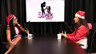 Tifany swing interviews jujube delícia in sheer red christmas glamour casting