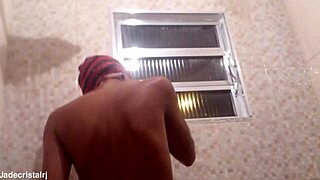 young latina housewife relaxes in wet bath flashing shaved pussy close up