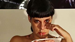 hey teen goth, sneeze out that huge snot for my kinky hungarian pov fetish humiliation?