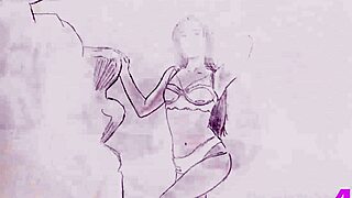 Sexy brunette milf in lingerie strips teasing small tits before ripping clothes