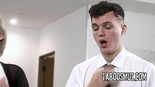 lonely big tit milf housewife tempts two studs into double penetrating her dripping pussy ride