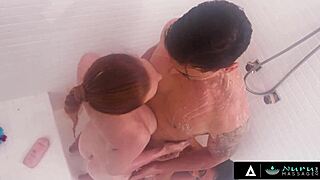 madison morgan and maya farrell compete in slippery nuru massage battle