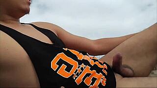 Nude Beach Guy Explodes Massive Milk Load Everywhere!