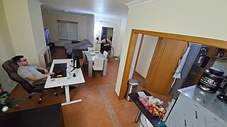 flip flop maid's pierced nipples quiver during sneaky creampie seduction