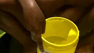 Ebony blasts golden shower!