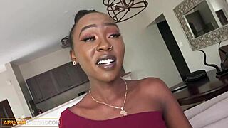 Tiny Black Teen Fucked Hard by Monster Cock on Couch