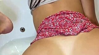 Hey yoya grey soaks skirt in wet clothed pounding session