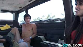 Wild Amateurs Fuck Hard in Public Bus for Quick Cash