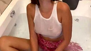 Hey yoya grey soaks skirt in wet clothed pounding session