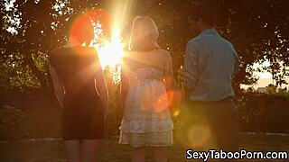 horny babes share throbbing cock in steamy threesome ride