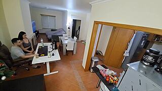 flip flop maid's pierced nipples quiver during sneaky creampie seduction