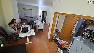 flip flop maid's pierced nipples quiver during sneaky creampie seduction