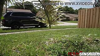 sydney paige kneels to deepthroat jay bangher's thick black monster cock