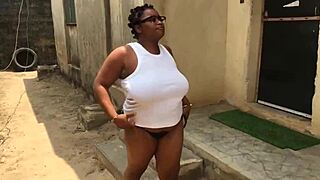 outdoor chubby big tits tempts house cleaner