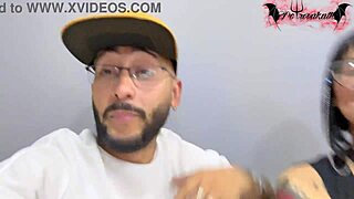 Slutty latina deepthroats monster cock on first office day