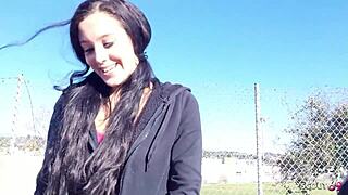 Black Hair Teen Big Saggy Tits Pickup Fuck by Older Guy