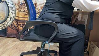 arab milf watches porn and fingers her shaved pussy