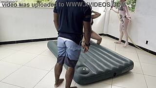 two amateurs filled by huge cock creampie