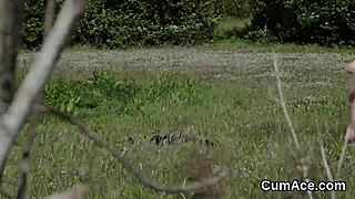 naughty babe swallows every drop after face-drenching cum blast