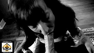 Mature beauty savors massive creamy surprise in her mouth