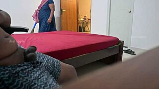 maid strokes owner's throbbing cock with eager handjob frenzy!