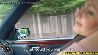 hey hitchhiking cutie flashes her perky tits for the ride